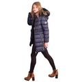 Spindle Womens Ladies Premium Quality Hooded Long Fur Parka Quilted Padded Puffer Coat | Zip Side Pockets | Luxurious Detachable Faux Fur on Hood | Fleece Lined Body Blue 12