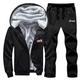 Men's Fleece Hoodie Top Bottoms Set Full Zip Winter Warm Sweatshirt Jog Pants Set Casual Running Sport Sweatsuit with Drawstring