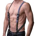 Men's Leather Chest Gay Harness Belt Multi Style (Grey)