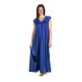 Shadowline Women's Silhouette Plus Size 53" Short Cap Sleeve Long Gown Nightgown, Navy, 3X