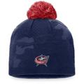 Women's Fanatics Branded Navy/Red Columbus Blue Jackets Authentic Pro Team Locker Room Beanie with Pom