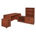 "Legacy 66"" Hi-Low L-Desk with Open Hutch and Single Mobile Pedestal- Cherry - Regency LLDLCMPH6630CH"