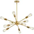 Lustre Suspension Moderne, 10 Lumières Laiton Industriel Vintage Suspension, Réglable Hauteur, pour