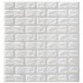 5PCS 70x77cm 3D Papier Peint Autocollant Mural - Bricolage Brique Mousse Blanc