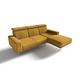 DOMO. Collection Rosario Ecksofa, Polsterecke mit Nackenfunktion und Holzkranz, L-Form Eckcouch, 259x169x81 cm, Polstergarnitur in gelb (senf)