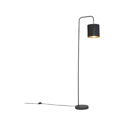 Moderne Stehleuchte Schwarz mit Lampenschirm - Lofty Image