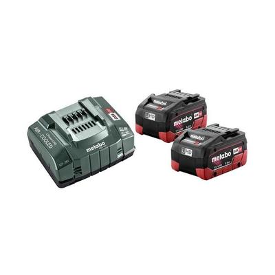 LiHD 2x Akkupack 18 V 5.5 Ah im Set inkl. Ladegerät, metabo