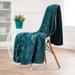 Chanasya Cable Knit Embossed Faux Fur Throw Blanket With Reversible Mink