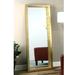 Gold Floor Length Mirror, MDF Frame. - Beige/Brown