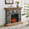 Andover Mills™ Iseminger Electric Fireplace in Brown | 33.98 H x 40.16 W x 10.83 D in | Wayfair 44F26D66E5974D69A23DF5F4EDF14B96