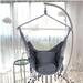 Dakota Fields Salette Hammock Hanging Chair Cotton in Gray, Size 39.4 H x 43.3 W in | Wayfair 4E0D6268AE2B44DABC967D5CFEA642FF