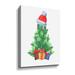 The Holiday Aisle® Christmas Tree w/ Santa Hat & Gifts by Irina Sztukowski - Painting on Canvas in Green/Red/Yellow | 10 H x 8 W x 2 D in | Wayfair