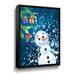 The Holiday Aisle® Snowman Under Christmas Tree by Irina Sztukowski - Painting on Canvas in Blue/Green/White | 18 H x 14 W x 2 D in | Wayfair