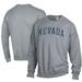 Men's ComfortWash Gray Nevada Wolf Pack Garment Dyed Fleece Crewneck Pullover Sweatshirt