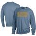 Men's ComfortWash Steel Blue UNCG Spartans Garment Dyed Fleece Crewneck Pullover Sweatshirt