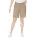 Plus Size Women's Classic Cotton Denim Shorts by Jessica London in New Khaki (Size 16 W) 100% Cotton Jean