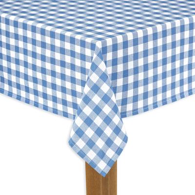 Wide Width BUFFALO CHECK TABLECLOTHS by LINTEX LINENS in Blue (Size 52" W 52" L)