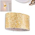 Wall Light Rapar, Wall lamp in Glass in Gold, Wall spot in Gold Leaf Optic, 1-Flame with up&Down Effect, 1 x E27, Wall spot with Light Effect and on/Off Switch on The housing, Without Bulbs