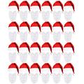 ADULTS SANTA CLAUS ACCESSORY SET - RED FELT SANTA HAT + WHITE SANTA BEARD - FATHER CHRISTMAS FANCY DRESS ACCESSORY SET (PACK OF 24)