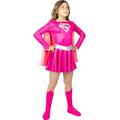 Funidelia | Pink Supergirl Costume for girl Superheroes, DC Comics - Costumes for kids, accessory fancy dress & props for Halloween, carnival & parties - Size 5-6 years - Red