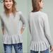 Anthropologie Tops | Anthropologie | Pure + Good Ruffled Hem Sweater | Color: Gray | Size: Xs