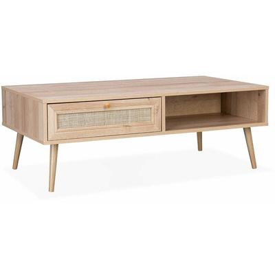 Sweeek - Couchtisch mit Rohrgeflecht 110 x 59 x 39 cm Image