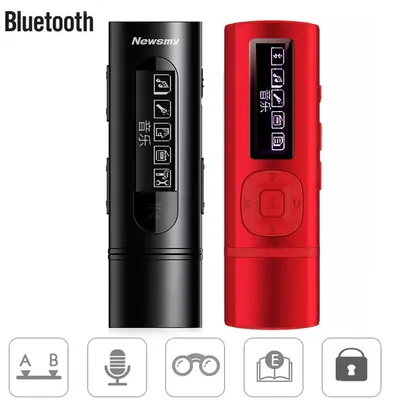 Mini lecteur MP3 Bluetooth 8 Go avec écran LED avec radio FM prise en charge du micro carte TF