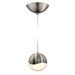Sonneman Lighting Grapes 1-light LED Satin Nickel Dome Canopy Pendant, White Glass with All Large Grapes