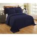 Latitude Run® Pramila Standard Stripe Pattern Machine Washable Coverlet/Bedspread Chenille/Cotton in Blue/Navy | Twin Coverlet | Wayfair