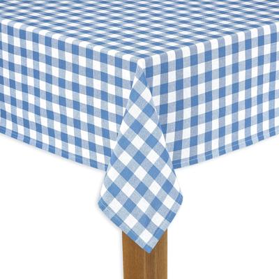 Wide Width BUFFALO CHECK TABLECLOTHS by LINTEX LINENS in Blue (Size 60" W 84" L)
