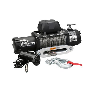 Bulldog Winch 9500lb Winch with 5.5HP Series Wound Motor 100ft Synthetic Rope Aluminum Fairlead 10045