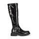 ESSEX GLAM Women Knee High Boots Ladies Flat Winter Chunky Sole Casual Riding Biker Long Shoes Size 3-8