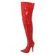 Womens Ladies Sexy Thigh High Kinky Fetish Over The Knee Stiletto Heel Full Side Zip Boots Size UK 4-12 (UK 6/EU 39, Red Patent)