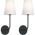 DCOC Wall Light Battery Operated Not Hardwired Wall Sconce Set Of 2，Battery Powered Sconce Fixtures With Remote Control Dimmable Wall Lamp，for TV Wall, Bedroom Bedside Light, Farmhouse