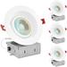 Luxrite 4" Gimbal LED Recessed Light with J-Box, 12W, 5 Color Selectable, 1000 Lumens, Dimmable, Damp Rated 4 Pack