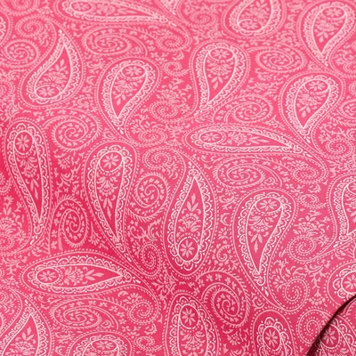 Baumwoll-Trachtenstoff Paisley, rosé/hellgrau