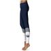 Women's Navy Nevada Wolf Pack Plus Size Color Block Yoga Leggings