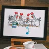 Stickbild Hühnergespräch, 29 x 20 cm