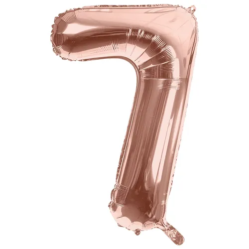 Ballon hélium chiffre ""7"", or rose, 86 cm