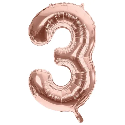 Folienballon 3, rosé, 86 cm Image