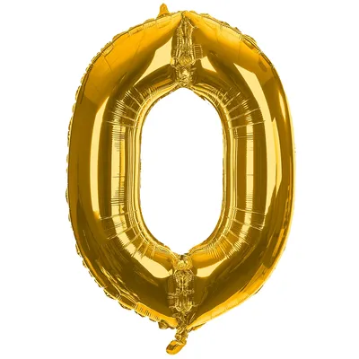 Folienballon 0, gold, 86 cm