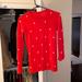 J. Crew Sweaters | Jcrew Orange Red White Polka Dot Crew Neck Sweater | Color: Red/White | Size: Xxs
