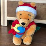 Disney Toys | Disney Christmas Winnie The Pooh Plush 15" Santa Hat Hunny Pot Bell Rattle Noise | Color: Orange/Red | Size: 15”