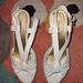 Giani Bernini Shoes | Gianni Bini Leather Strap Wedge Heels 7m | Color: Tan/White | Size: 7