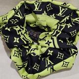 Louis Vuitton Accessories | Louis Vuitton Scrunchie Hair Accessory Black Lime 100% Silk Rubber Band | Color: Black/Green | Size: Os
