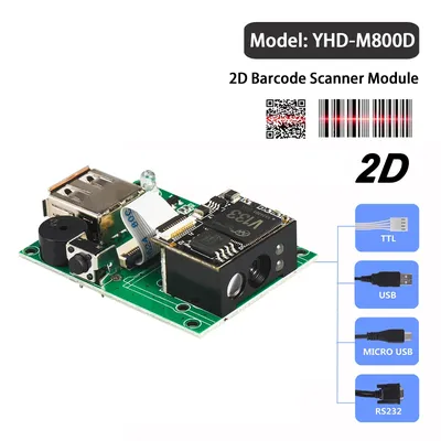 YHDAA-Mini EAU de codes-barres Ardu37OJ Raspberry Pi lecteur de codes-barres 1D QR intégré