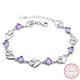 Bracelet élégant en argent regardé 925 pour femme bijoux mignons violet naturel Alanding Yst Love