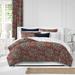 Charvelle Red/Blue Coverlet & Pillow Sham Set