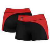 Women's Black/Red Texas Tech Red Raiders Plus Size Curve Side Shorts
