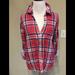 American Eagle Outfitters Tops | American Eagle Outfitters Xs Boyfriend Fit Plaid Cotton Soft Shirt Xs | Color: Blue/Red | Size: Xs